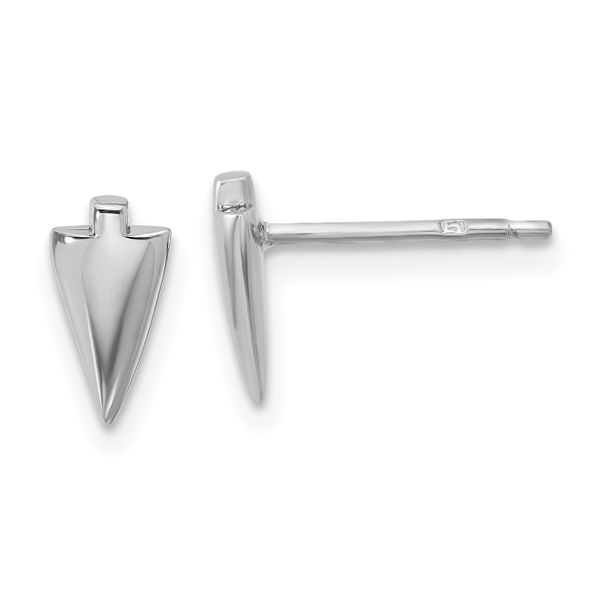 Leslie's Sterling Silver Rh-plated Polished Arrowhead Post Earrings