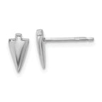 Leslie's Sterling Silver Rh-plated Polished Arrowhead Post Earrings