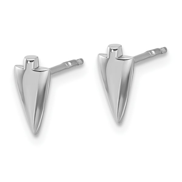 Leslie's Sterling Silver Rh-plated Polished Arrowhead Post Earrings - Image 2