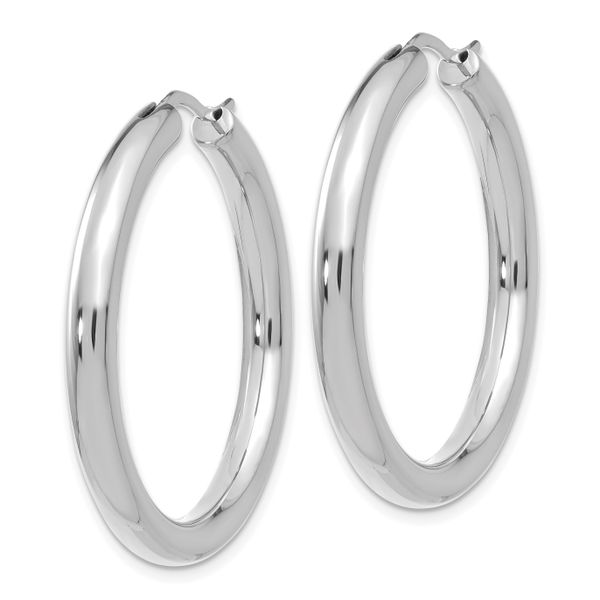 Leslie's Sterling Silver Rhodium-plated 3.5mm Tube Earrings - Image 2