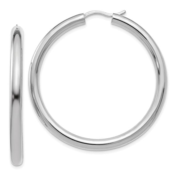 Leslie's Sterling Silver Rhodium-plated 3.5mm Tube Earrings