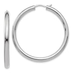Leslie's Sterling Silver Rhodium-plated 3.5mm Tube Earrings