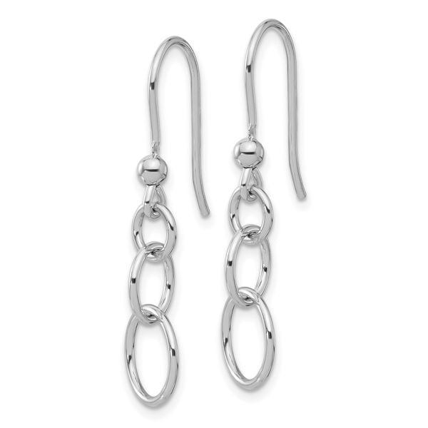 Leslie's Sterling Silver Rh-plated Polished Graduated Circle Dangle Earring - Image 2