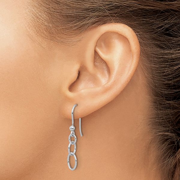 Leslie's Sterling Silver Rh-plated Polished Graduated Circle Dangle Earring - Image 3