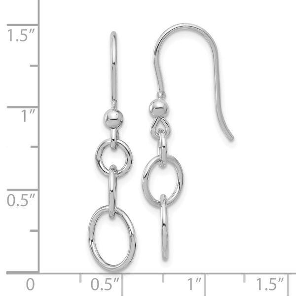 Leslie's Sterling Silver Rh-plated Polished Graduated Circle Dangle Earring - Image 4