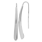 Leslie's Sterling Silver Rhodium-plate Polished Drop Bar Threader Earrings