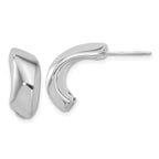 Leslie's Sterling Silver Rhodium-plated Polished J-Hoop Earrings