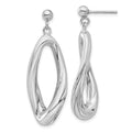 Leslie's Sterling Silver Rhodium-plated Polished Dangle Post Earrings
