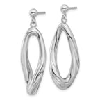 Leslie's Sterling Silver Rhodium-plated Polished Dangle Post Earrings - Image 2