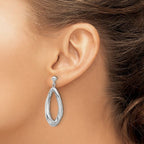 Leslie's Sterling Silver Rhodium-plated Polished Dangle Post Earrings - Image 3