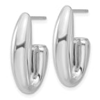 Leslie's Sterling Silver Rhodium-plated Polished J-Hoop Earrings - Image 2