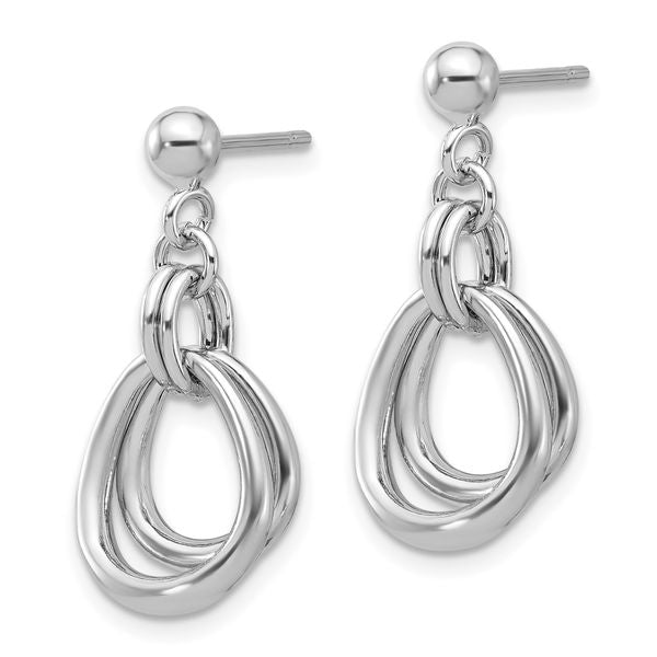 Leslie's Sterling Silver Rhodium-plated Polished Post Dangle Earrings - Image 2