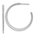 Leslie's Sterling Silver Rhodium-plated Polished J-Hoop Earrings