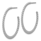 Leslie's Sterling Silver Rhodium-plated Polished J-Hoop Earrings - Image 2