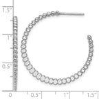 Leslie's Sterling Silver Rhodium-plated Polished J-Hoop Earrings - Image 4