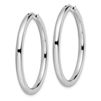 Leslie's Sterling Silver Rhodium-plated 3.5mm Tube Earrings - Image 2