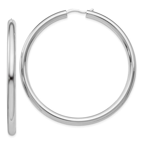 Leslie's Sterling Silver Rhodium-plated 3.5mm Tube Earrings