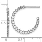 Leslie's Sterling Silver Rhodium-plated Polished J-Hoop Earrings - Image 4