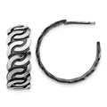 Leslie's Sterling Silver Antiqued Burnished Polished J-Hoop Earrings