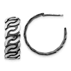 Leslie's Sterling Silver Antiqued Burnished Polished J-Hoop Earrings