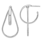 Leslie's Sterling Silver Rh-plated Polished and Diamond-cut Dangle Earring