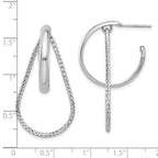 Leslie's Sterling Silver Rh-plated Polished and Diamond-cut Dangle Earring - Image 4