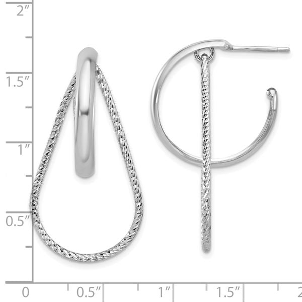 Leslie's Sterling Silver Rh-plated Polished and Diamond-cut Dangle Earring - Image 4