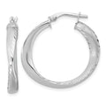 Leslie's Sterling Silver Rhodium-plated Polished Hoop Earrings