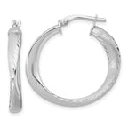 Leslie's Sterling Silver Rhodium-plated Polished Hoop Earrings