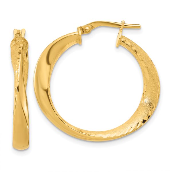 Leslie's Sterling Silver Gold-plated Polished Hoop Earrings