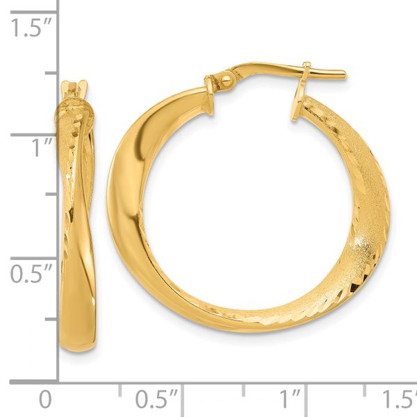 Leslie's Sterling Silver Gold-plated Polished Hoop Earrings - Image 4