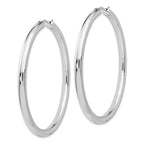 Leslie's Sterling Silver Rhodium-plated 3.5mm Tube Earrings - Image 2