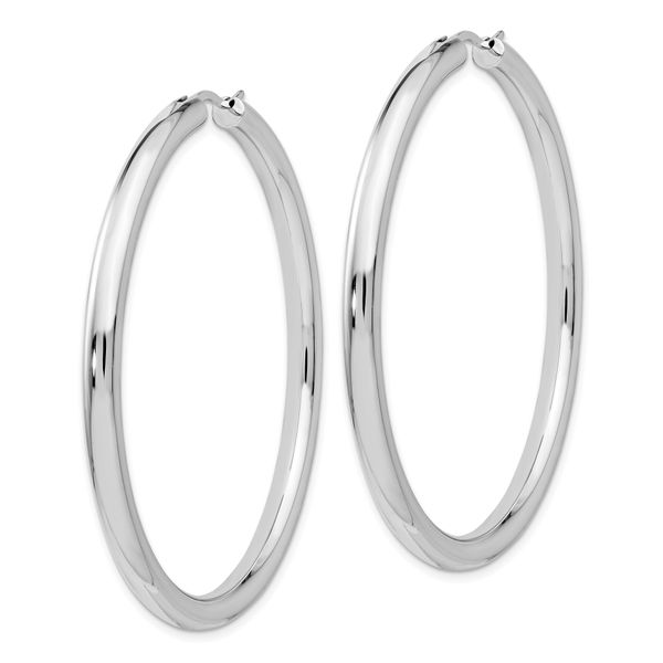 Leslie's Sterling Silver Rhodium-plated 3.5mm Tube Earrings - Image 2