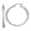 Leslie's Sterling Silver Rhodium-plated Polished Hoop Earrings