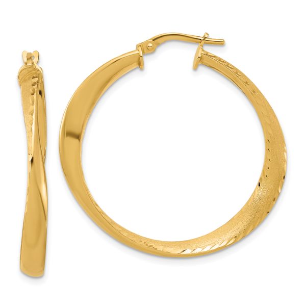 Leslie's Sterling Silver Gold-plated Polished Hoop Earrings