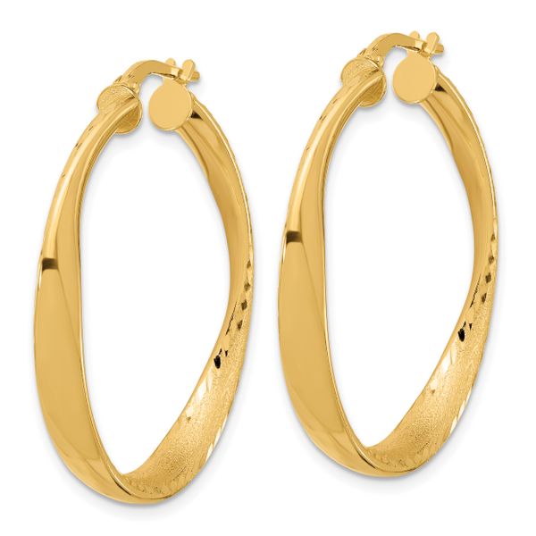 Leslie's Sterling Silver Gold-plated Polished Hoop Earrings - Image 2