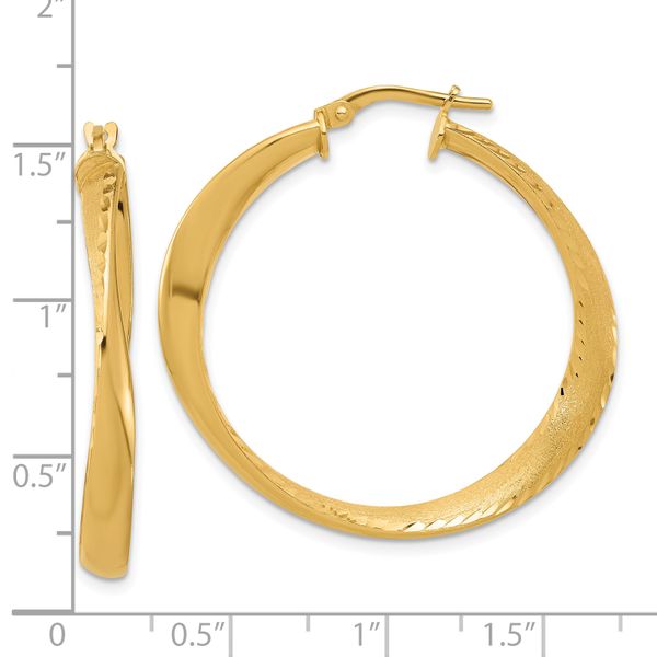 Leslie's Sterling Silver Gold-plated Polished Hoop Earrings - Image 4