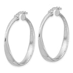 Leslie's Sterling Silver Rhodium-plated Polished Hoop Earrings - Image 2