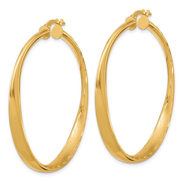 Leslie's Sterling Silver Gold-plated Polished Hoop Earrings - Image 2