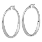 Leslie's Sterling Silver Rhodium-plated Polished Hoop Earrings - Image 2