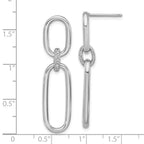 Leslie's Sterling Silver Rh-plated Polished CZ Dangle Post Earrings - Image 4