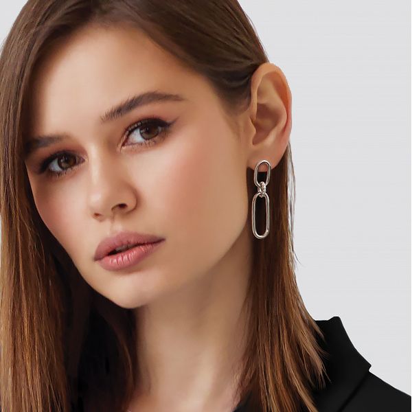 Leslie's Sterling Silver Rh-plated Polished CZ Dangle Post Earrings - Image 5