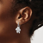 Leslie's SS RH-plat Radiant Essence Pol/Scratch CZ Flower Earrings - Image 3