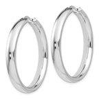 Leslie's Sterling Silver Rhodium-plated 5mm Half Round Tube Earrings - Image 3
