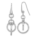 Leslie's Sterling Silver Rhodium-plated Polished Circle Dangle Earrings