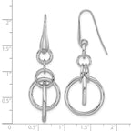 Leslie's Sterling Silver Rhodium-plated Polished Circle Dangle Earrings - Image 4