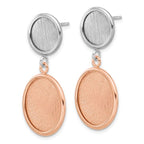 Leslie's SS Rhodium/Rose-tone Radiant Essence Polished/Scratch Earrings - Image 2