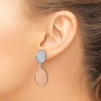 Leslie's SS Rhodium/Rose-tone Radiant Essence Polished/Scratch Earrings - Image 3