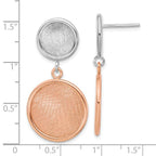 Leslie's SS Rhodium/Rose-tone Radiant Essence Polished/Scratch Earrings - Image 4