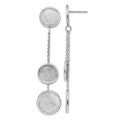 Leslie's Sterling Silver Rh-plated Radiant Essence Polished/Scratch Earring